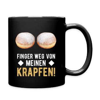 Finger weg von meinen Krapfen Faschingskrapfen - Tasse einfarbig - Schwarz - Rechts