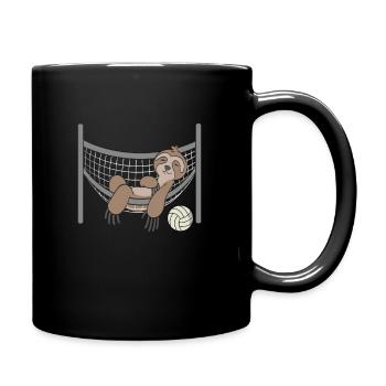 Volleyball sloth volleyball player lazy sport - Full Colour Mug - black - Right