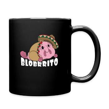 Blobfish Mexico Burrito Mexican Food Fish - Full Colour Mug - black - Right
