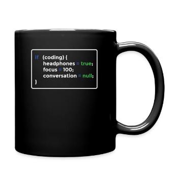 Programmer programming - Full Colour Mug - black - Right
