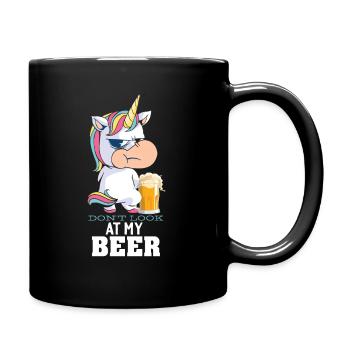 Cadeau de vacances de fête de bière licorne Bierhorn - Mug uni - noir - Droite