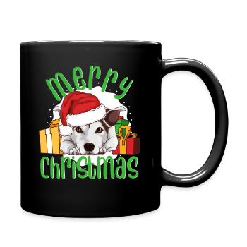 Jack Russell Terrier Hund Christmas Geschenk - Tasse einfarbig - Schwarz - Rechts
