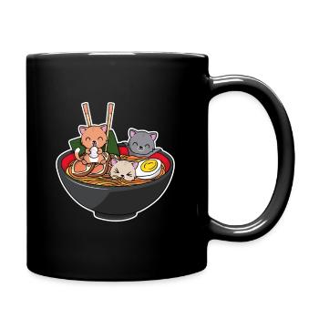 Ramen Katzen Anime Outfit Geschenkidee - Tasse einfarbig - Schwarz - Rechts