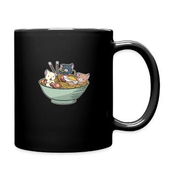 Ramen Katzen Anime Outfit Geschenkidee - Tasse einfarbig - Schwarz - Rechts
