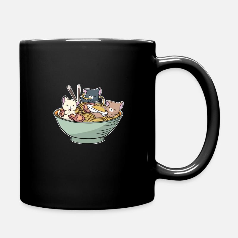 Ramen Katzen Anime Outfit Geschenkidee - Tasse einfarbig - Schwarz