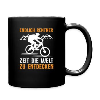 Endlich Rentner Fahrrad Elektrorad Natur Ruhestand - Tasse einfarbig - Schwarz - Rechts
