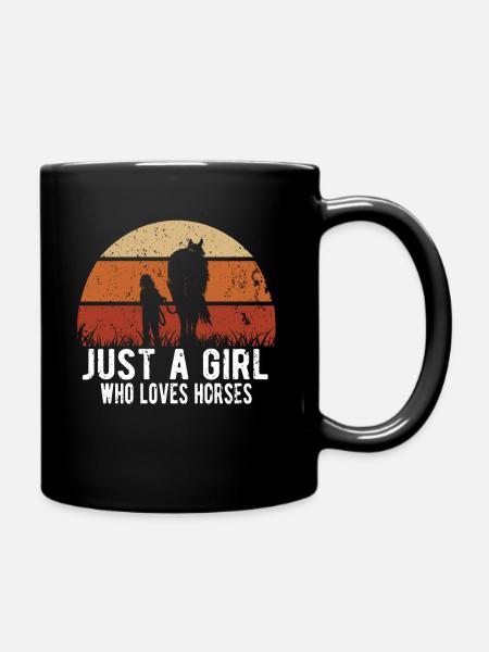 Pferd Design für einen Reiter - Tasse einfarbig - Schwarz