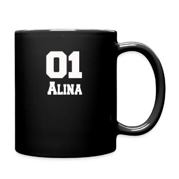 Name Tshirt Alina first name name Nameday present - Full Colour Mug - black - Right
