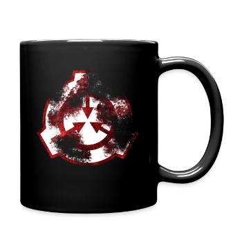 Décomposition rouge de symbole de SCP - Mug uni - noir - Droite