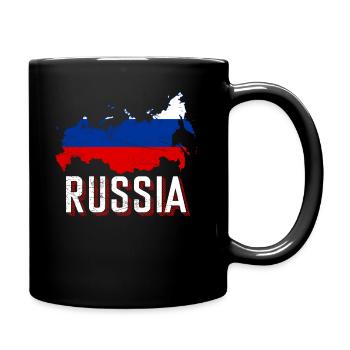 Russie Drapeau carte - Mug uni - noir - Droite