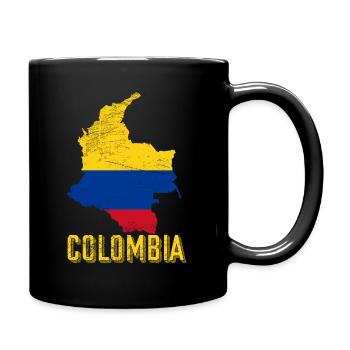 Colombia Country Shape Flag - Full Colour Mug - black - Right