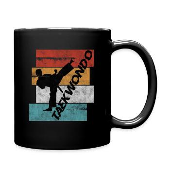 Taekwondo Kick Martial Arts Retro Style - Full Colour Mug - black - Right