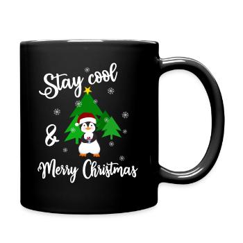 Penguin Stay cool and Merry Christmas - Full Colour Mug - black - Right
