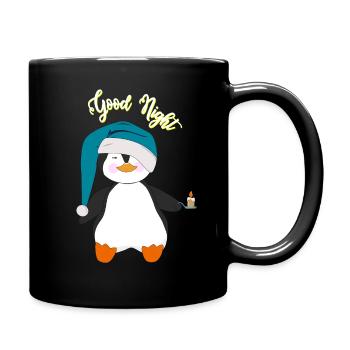 Pinguin Good Night - Tasse einfarbig - Schwarz - Rechts