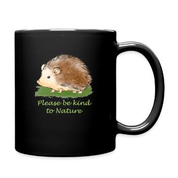 Conservation hedgehog - Full Colour Mug - black - Right