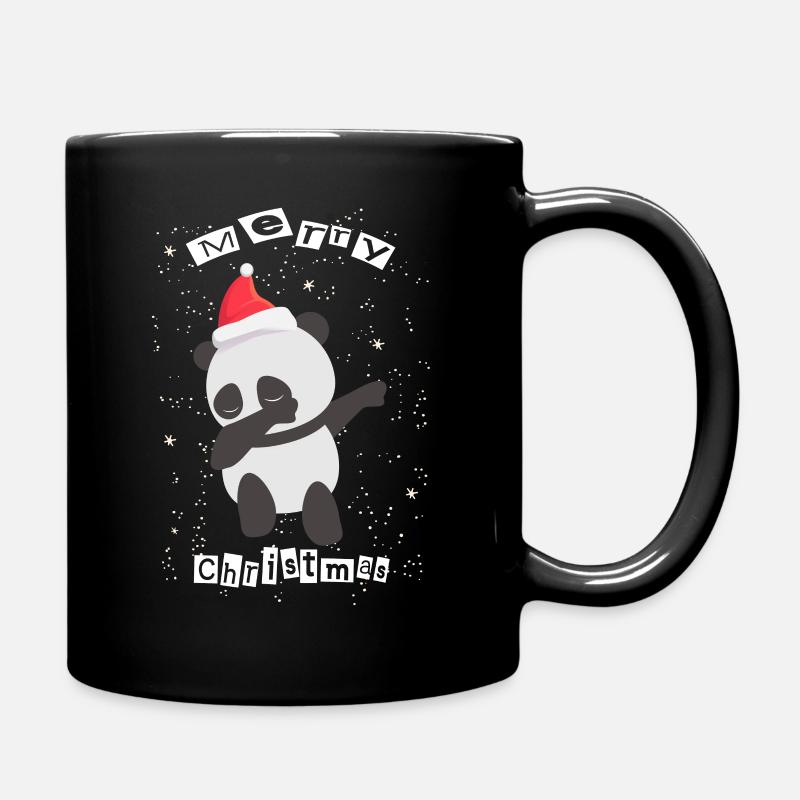 Christmas dabbing panda - Full Colour Mug - black