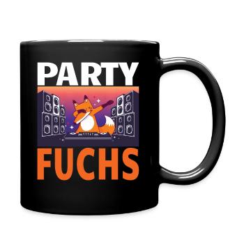 Party Fuchs Disko Kindergarten - Tasse einfarbig - Schwarz - Rechts