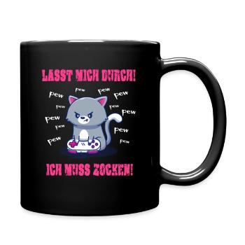 Gamer Girl - Lasst mich durch - Tasse einfarbig - Schwarz - Rechts