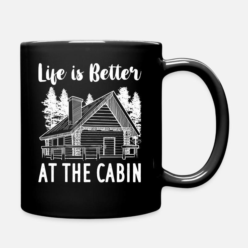 Cabane de montagne refuge chalet cabane en bois - Mug uni - noir