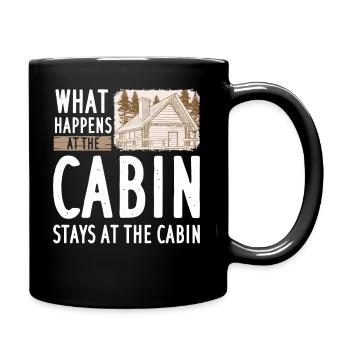 Mountain hut refuge chalet wooden hut log cabin - Full Colour Mug - black - Right