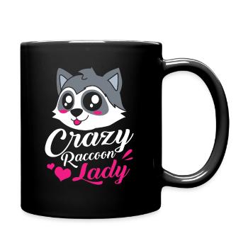 Raccoon mom girlfriend gift mom - Full Colour Mug - black - Right