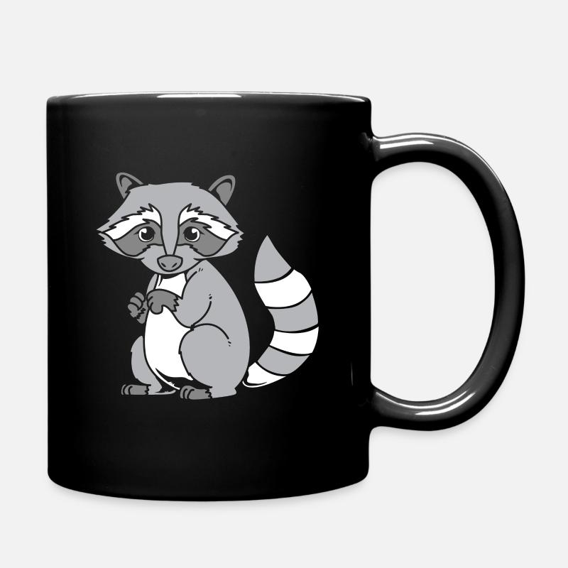 Waschbär - Tasse einfarbig - Schwarz