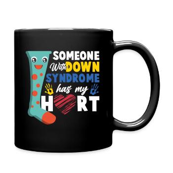 Down Syndrom Socke Herz Liebe Geschenk - Tasse einfarbig - Schwarz - Rechts