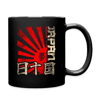 Japan Sun Flag Japanese Characters - Full Colour Mug - black - Right