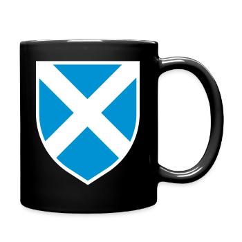 Bouclier de drapeau écossais sautoir (contour blanc) - Mug uni - noir - Droite