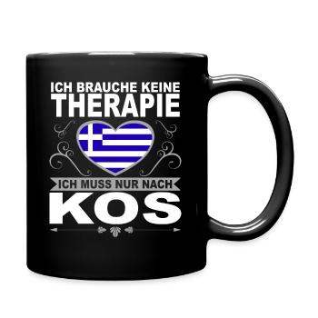 Ich muss nach Kos Urlaub Griechenland Geschenk - Tasse einfarbig - Schwarz - Rechts