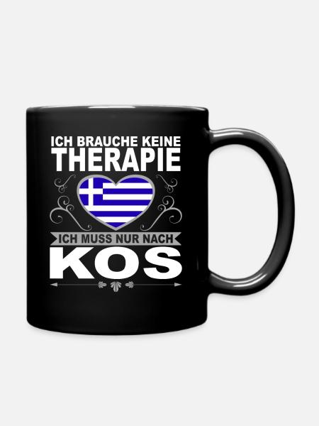 Ich muss nach Kos Urlaub Griechenland Geschenk - Tasse einfarbig - Schwarz