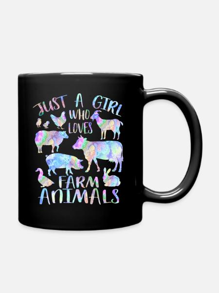 Juste une fille qui aime les animaux de la ferme - Mug uni - noir
