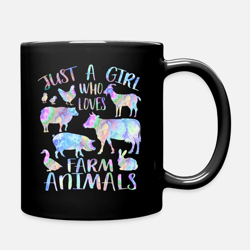 Juste une fille qui aime les animaux de la ferme - Mug uni - noir