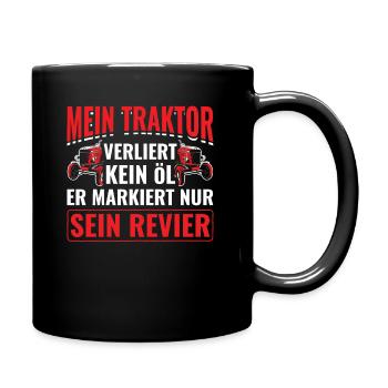 Traktor Bauer Landwirtschaft - Tasse einfarbig - Schwarz - Rechts