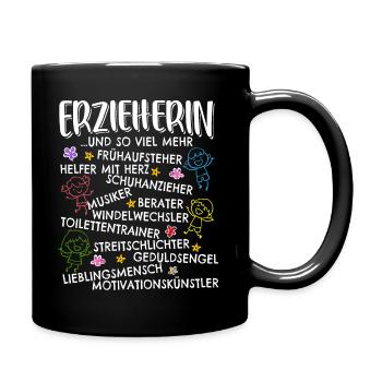 Erzieherin Spruch Kindergärtnerin Windelwechsler - Tasse einfarbig - Schwarz - Rechts