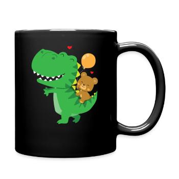 Dinosaurier Geschenkidee Dino Liebhaber - Tasse einfarbig - Schwarz - Rechts
