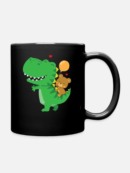 Dinosaurier Geschenkidee Dino Liebhaber - Tasse einfarbig - Schwarz