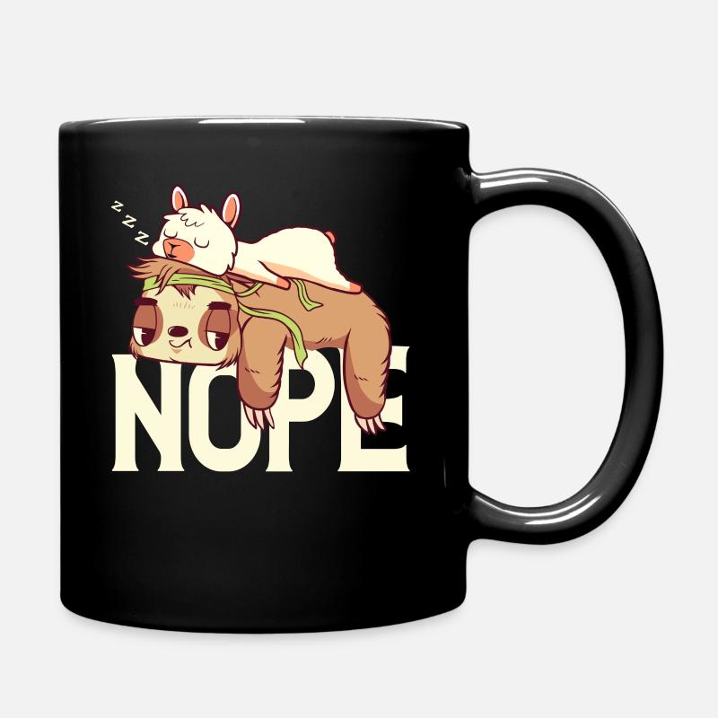 Faultier Lama beim Chillen - Tasse einfarbig - Schwarz