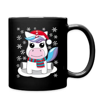 Unicorn Christmas gift Christmas present - Full Colour Mug - black - Right