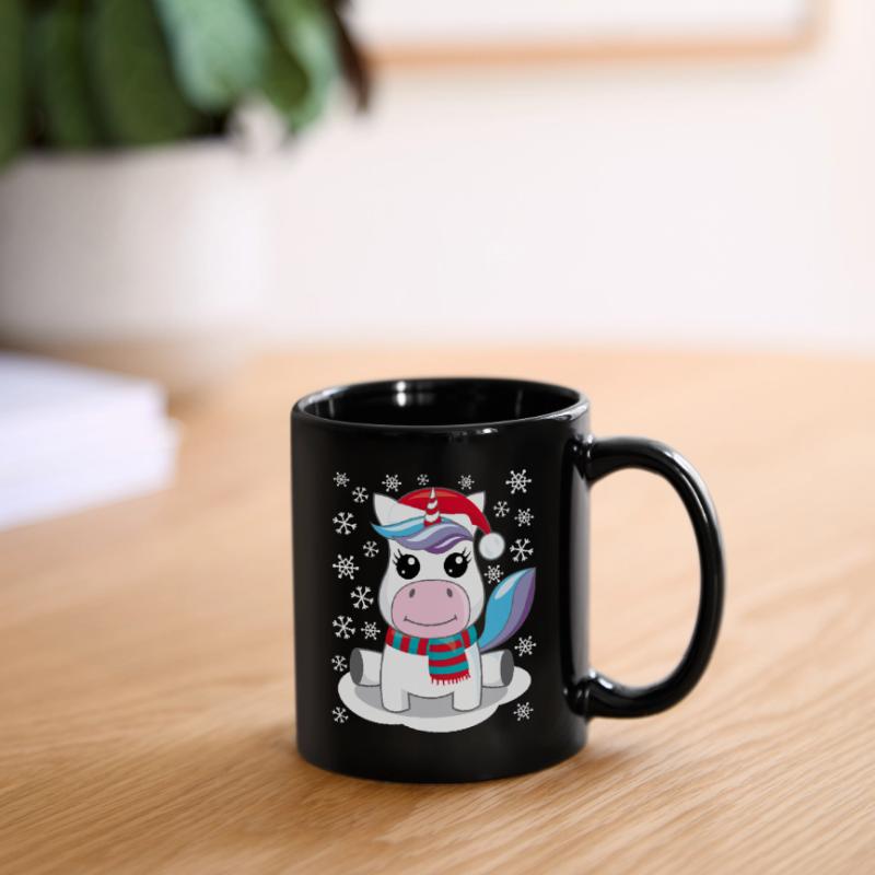 Einhorn Weihnachten Geschenk Weihnachtsgeschenk Tasse einfarbig