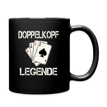 Doppelkopf Kartenspieler - Tasse einfarbig - Schwarz - Rechts