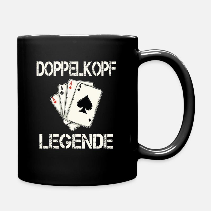 Doppelkopf Kartenspieler - Tasse einfarbig - Schwarz