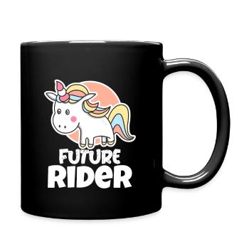 Jeune Cavalière Bébé Fête Équitation Cheval - Mug uni - noir - Droite