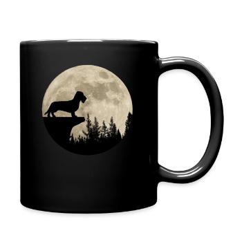 Dackel Rauhaar Teckel Dachshund Mond Geschenk - Tasse einfarbig - Schwarz - Rechts