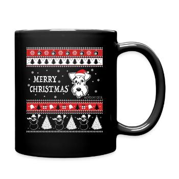 Schnauzer Christmas Ugly Christmas Style Gift Dog - Full Colour Mug - black - Right
