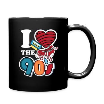 80er I 90er Jahre Vintage Retro Party - Tasse einfarbig - Schwarz - Rechts