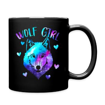 Wolf girl - Full Colour Mug - black - Right
