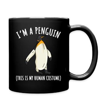 Pinguin Kostüm Pinguinmotiv I'm a Penguin - Tasse einfarbig - Schwarz - Rechts