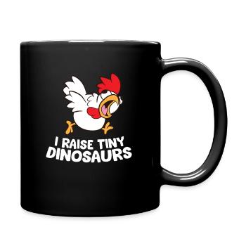 I Raise Tiny Dinosaurs Chicken Farmer Gift - Full Colour Mug - black - Right
