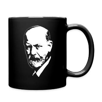 Sigmund Freud White On Black - Full Colour Mug - black - Right